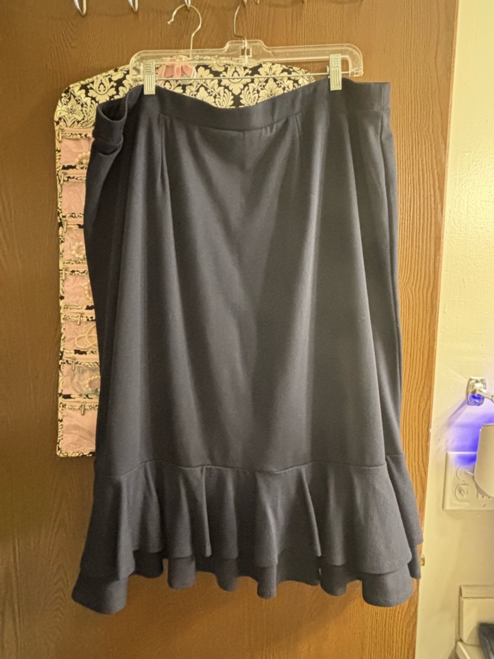 Women’s Navy Ruffle Hem Skirt